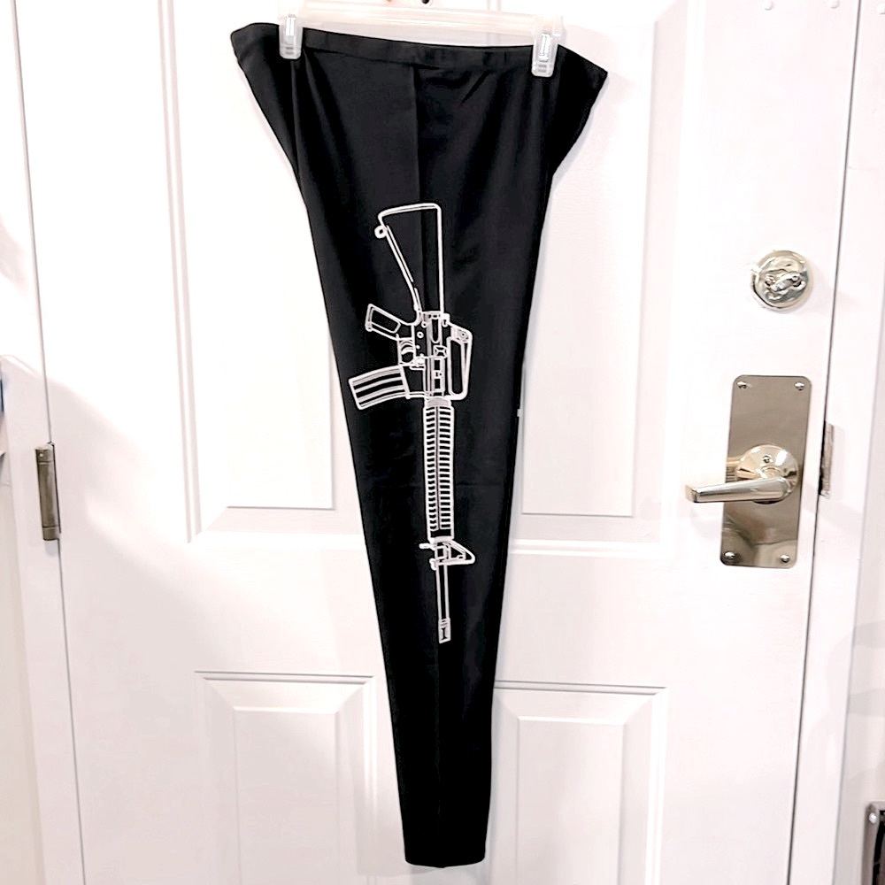 🔴 CLEARANCE- BLACK GUN PISTOL FIREARM RIFLE LEG HOLSTER LEGGINGS Fits XXL 1X 2X - Picture 6 of 9